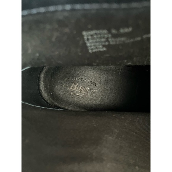 NWOT Bass & Co Sophia Black Leather Pull On Heeled Booties Size Women's 9.5 - Picture 7 of 10